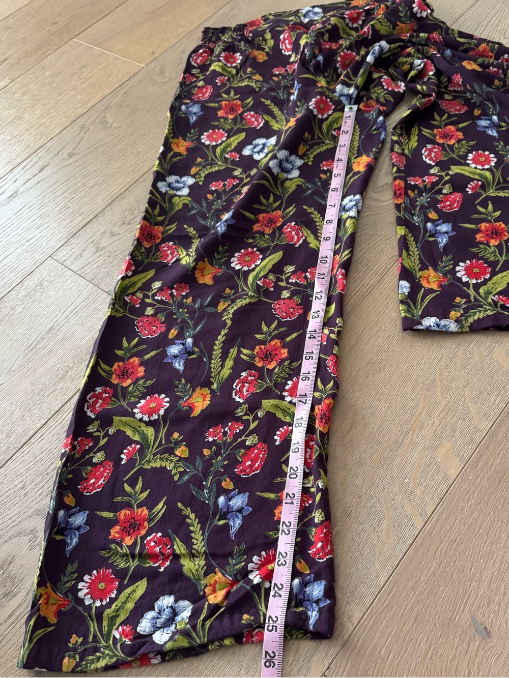 Angie Boho Red Floral Wide Leg Pants Size Small - Picture 5 of 8